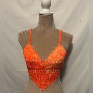 Aerie Orange Lace Bralette – Size Small